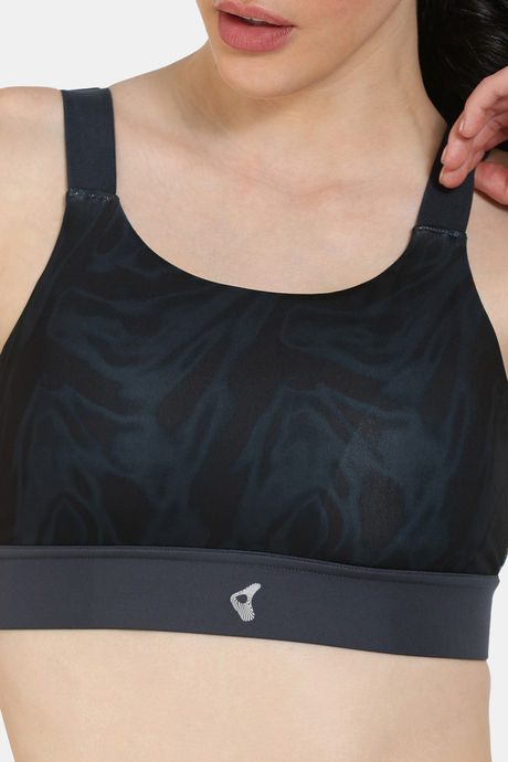 Zelocity Quick Dry Sports Bra With Removable Padding - Dark Slate — image 5